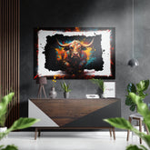 Bull Brushed Aluminum Dibond Wall Art.